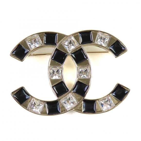 Chanel Cc Logo Brooch Gold-Tone Metal #215602C11B